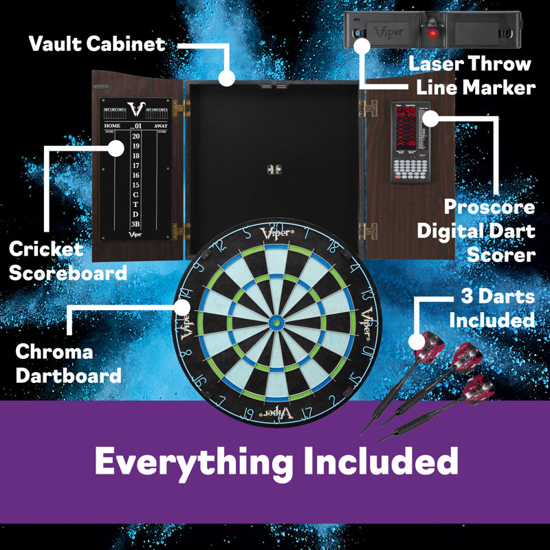 Viper Vault Deluxe Dartboard with Integrated Pro Score, Chroma